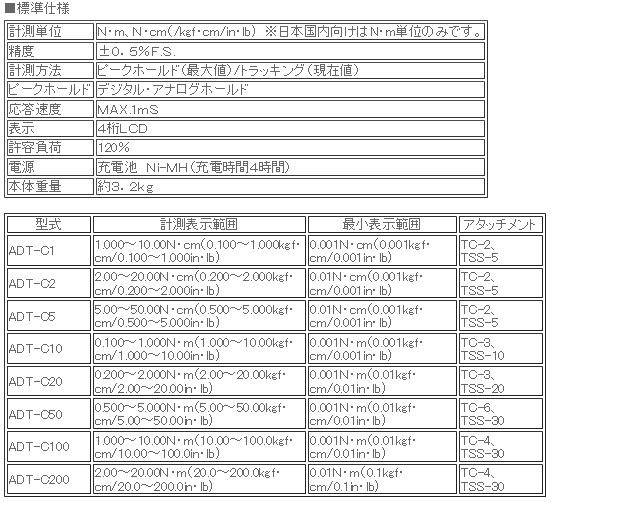 日本ATTONIC亚通力ADT-C200扭矩测试仪